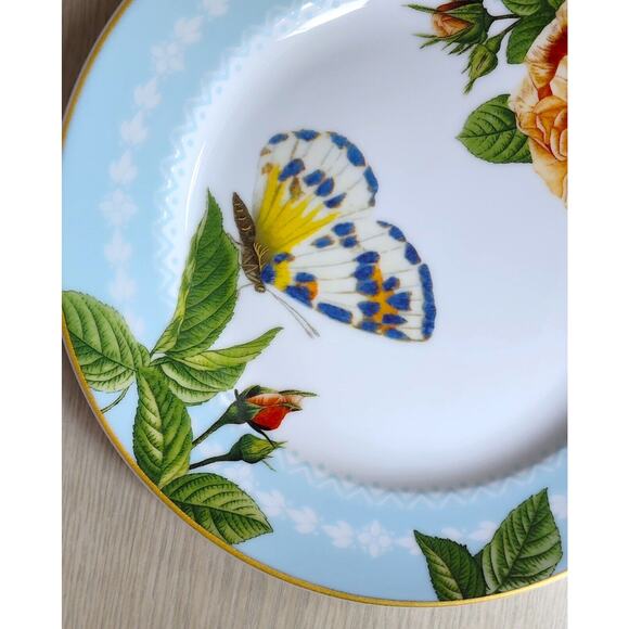 PLATE-SALAD/LUNCHEON-WILLIAMS SONOMA-Butterfly-Floral-Rare Spring Garden - Picture 3 of 7